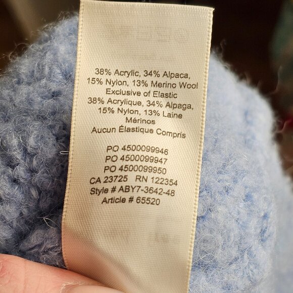 Wilfred Aritzia Gwyneth Light Blue Cropped Fuzzy Half Zip Sweater Sz M - Picture 8 of 9